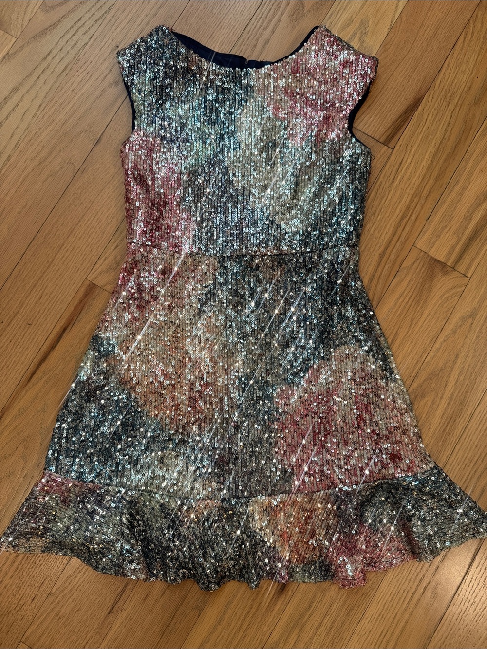 Pippa $ Julie Girls Sparkling Multicolor Sequin Fit-and-Flare Dress